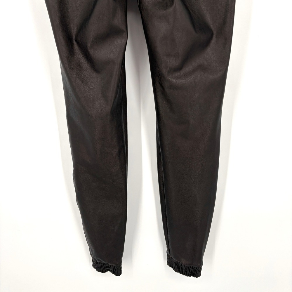 NWT Spanx Faux Leather Jogger Pants Skinny Leg Elastic Cuff High Rise Black XS - Picture 9 of 12